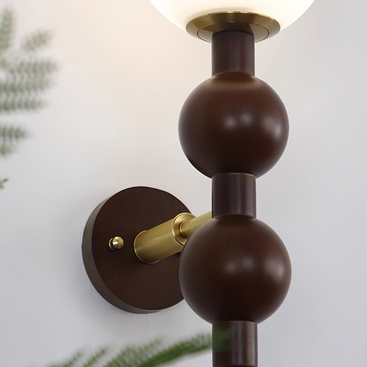 Wall Lamp Gourd in Metal Wood and Glass Modern Style-Neutral Decor