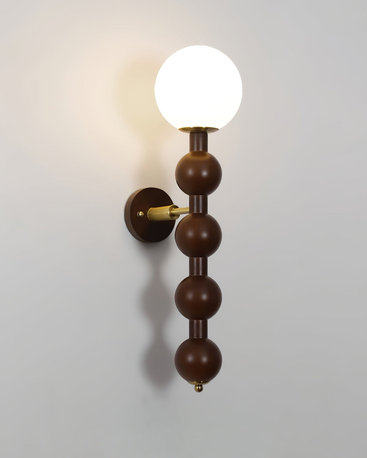 Wall Lamp Gourd in Metal Wood and Glass Modern Style-Neutral Decor