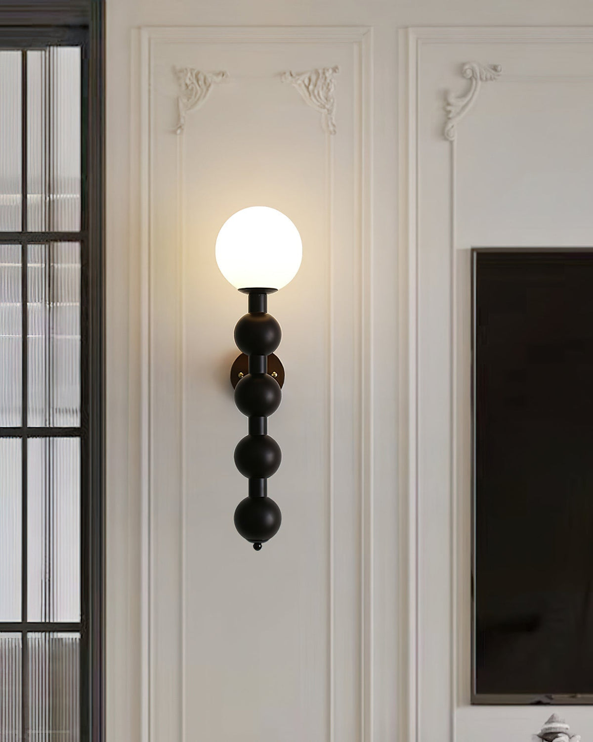 Wall Lamp Gourd in Metal Wood and Glass Modern Style-Neutral Decor