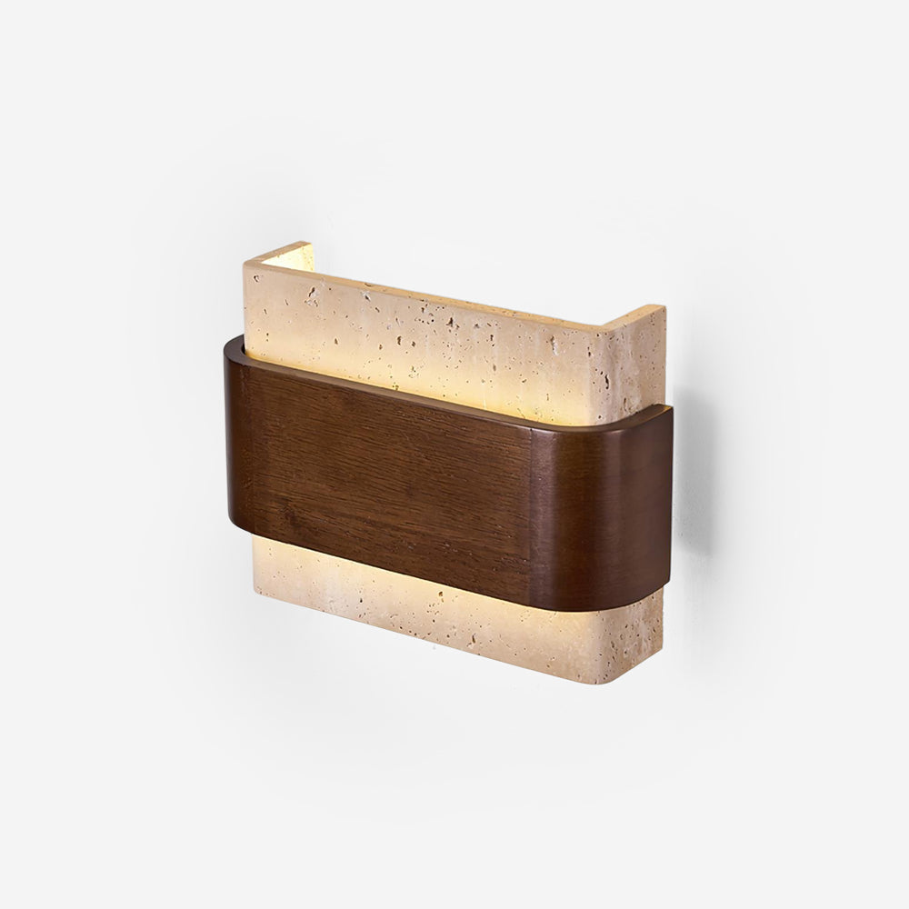 Niv Lampe Murale Arc Fini Bois Travertin-Cielum