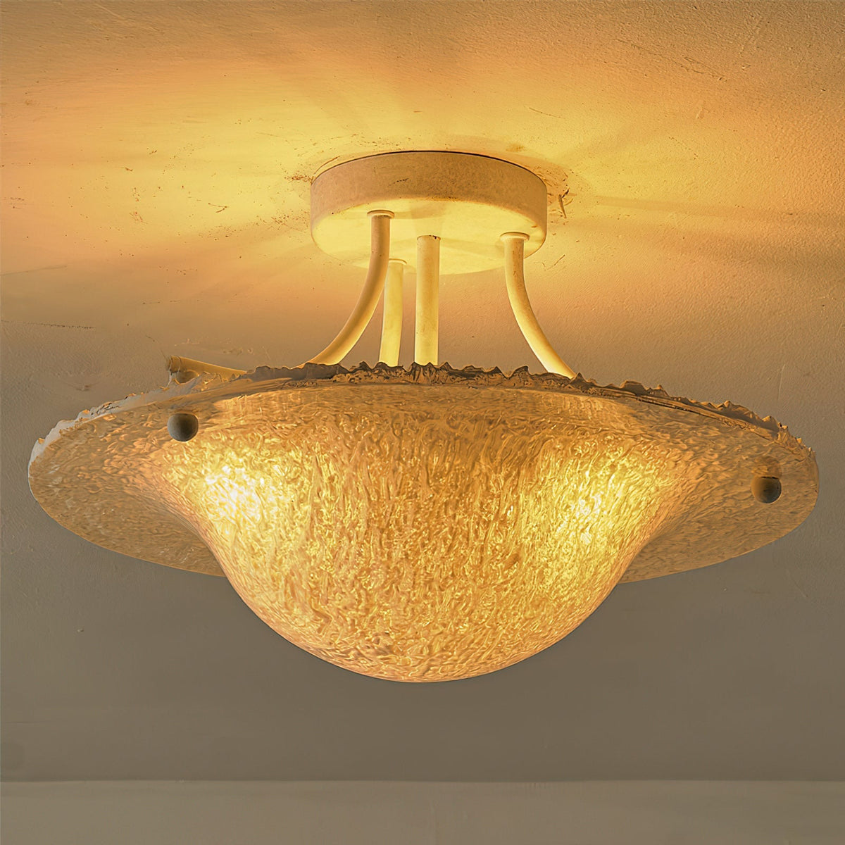 Serilda Ceiling Light in a white finish, mounted on a ceiling.