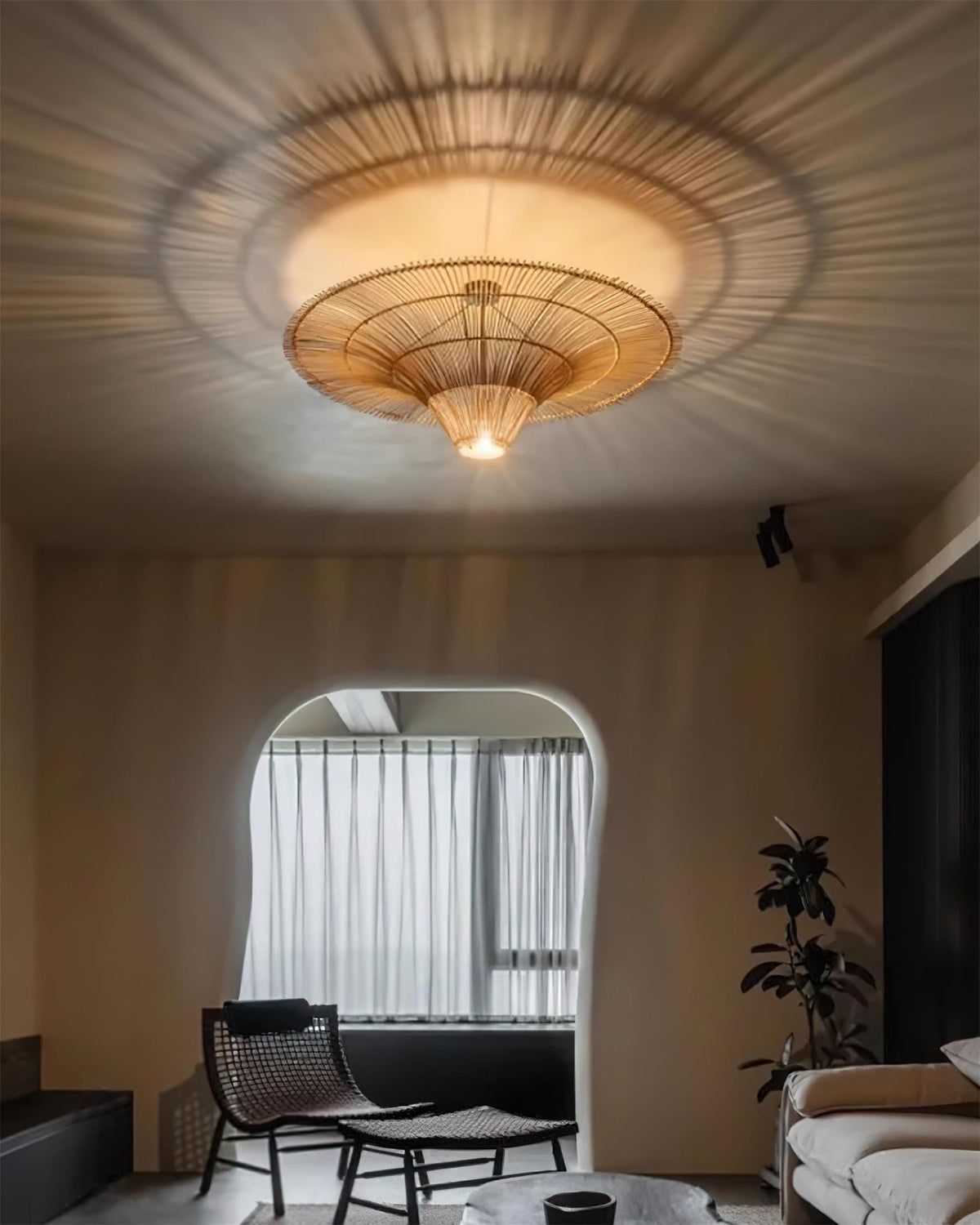 Juvia Handwoven Rattan Pendant Light-Neutral Decor