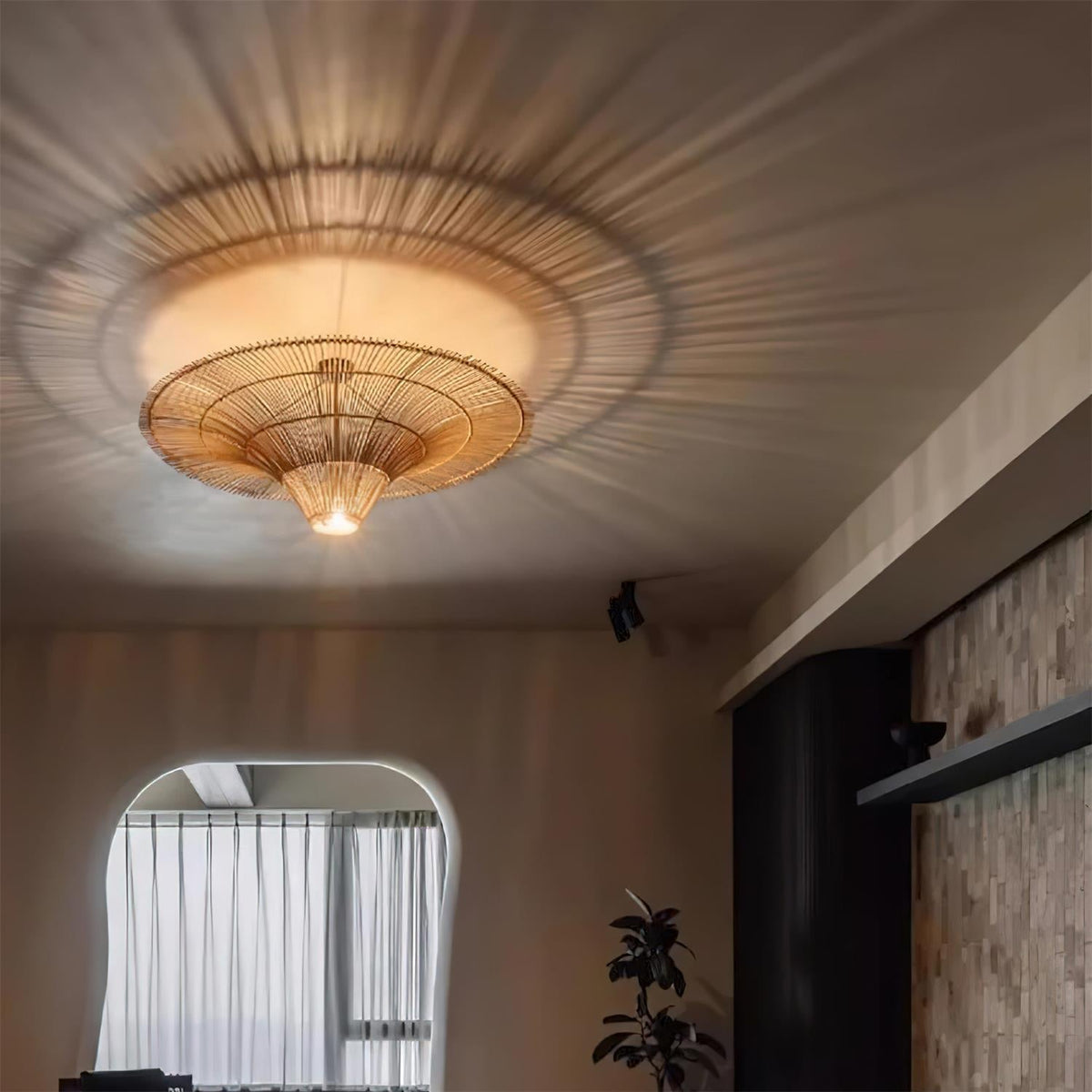 Juvia Handwoven Rattan Pendant Light-Neutral Decor