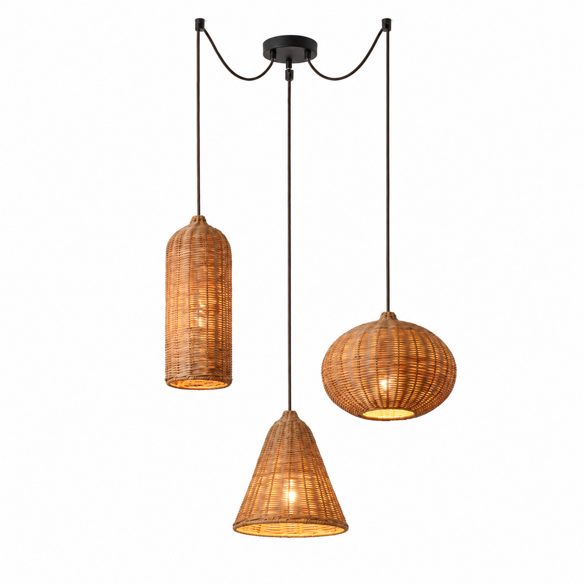 Marleigh Suspension En Rotin Tressé