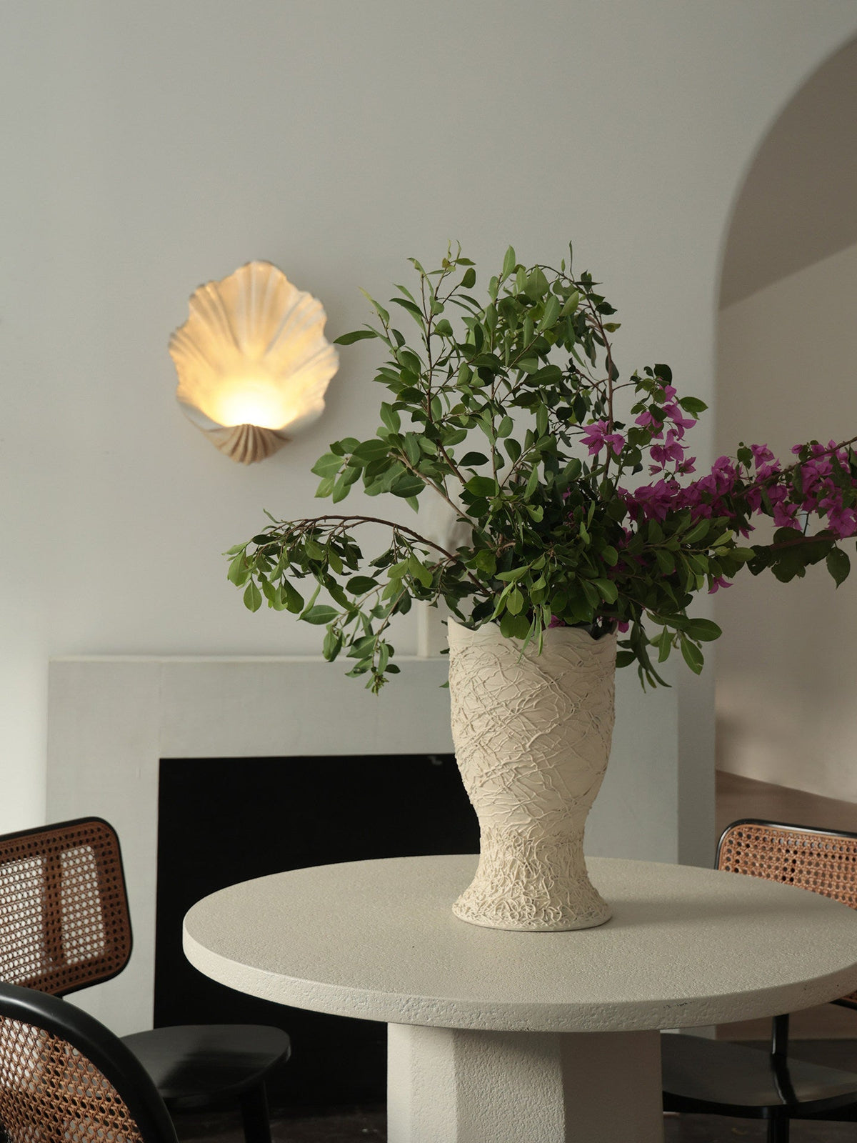 Shell Wall Sconce-Neutral Decor
