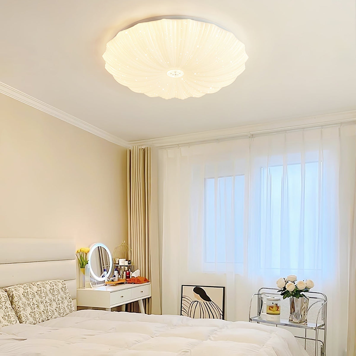 Emiline Lampe de Plafond Ronde Art Nordique Coquillage