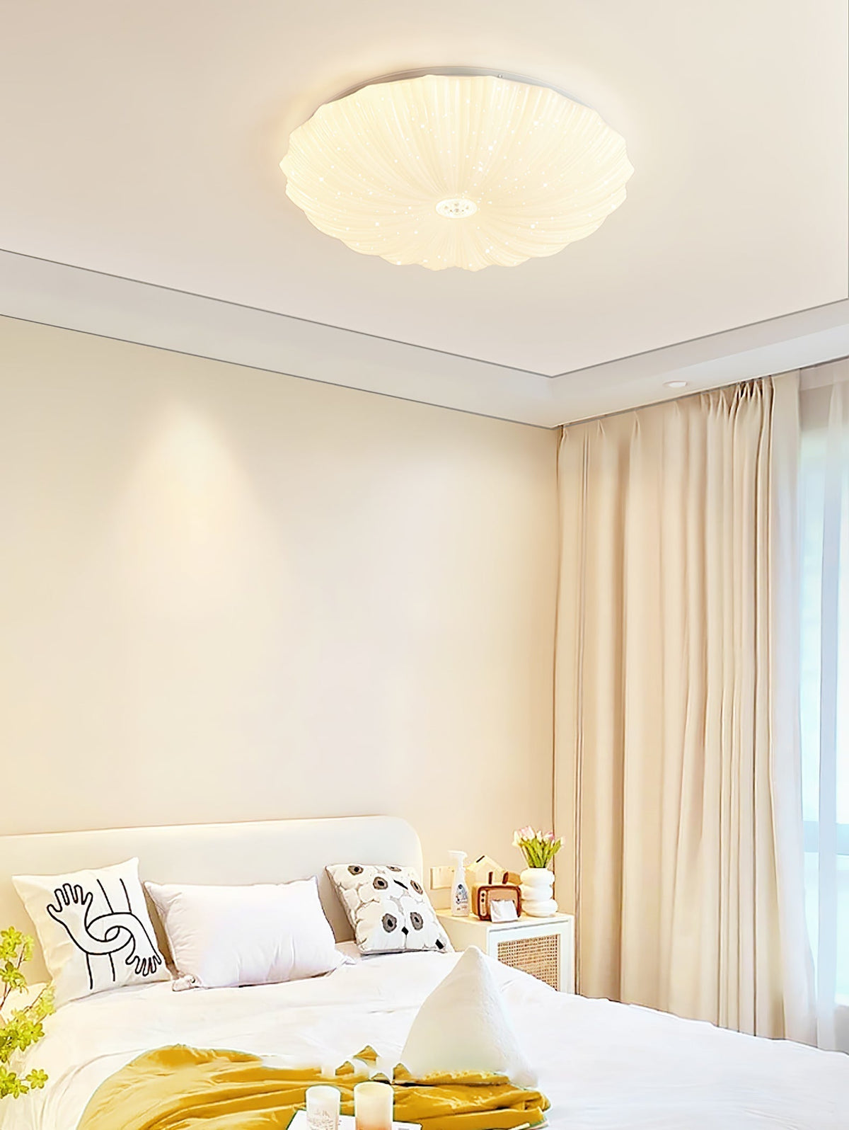 Emiline Lampe de Plafond Ronde Art Nordique Coquillage