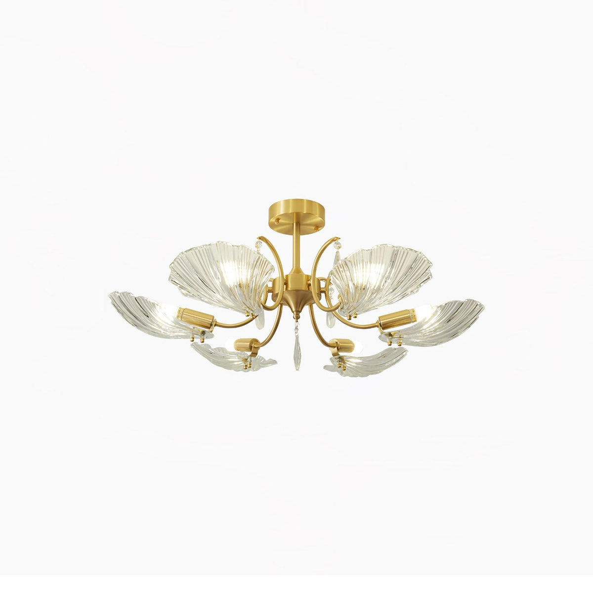 Lumara Lustre en Verre Pétale et Laiton