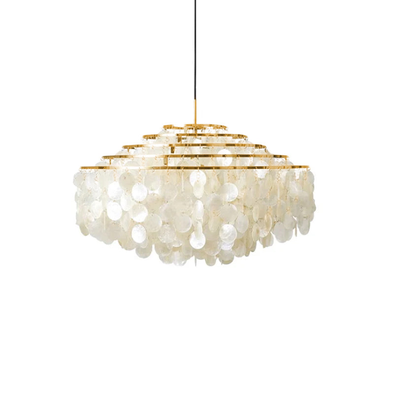 Delene Suspension Lampe Anneau Rond en Coquillage