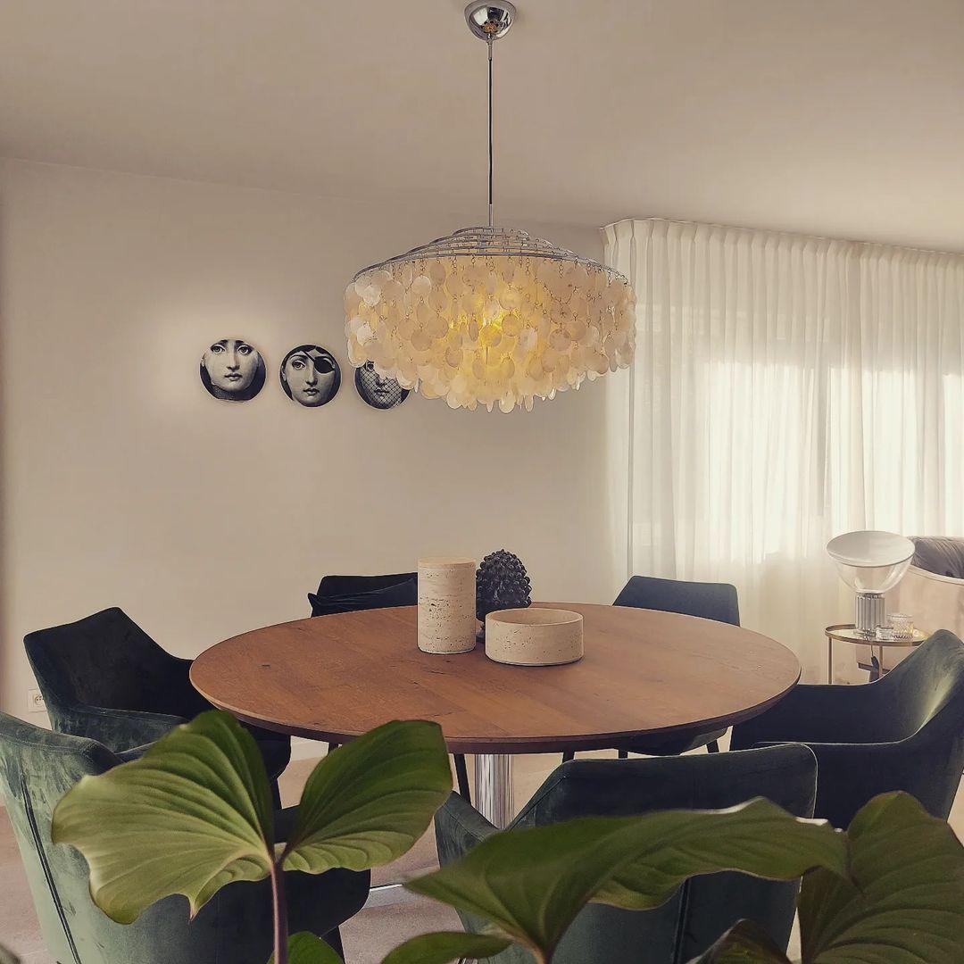 Elios Elegant Capiz Shell Chandelier-Neutral Decor