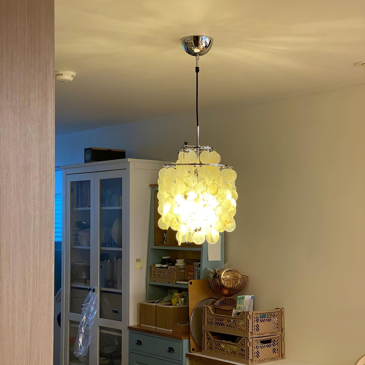 Elios Elegant Capiz Shell Chandelier-Neutral Decor