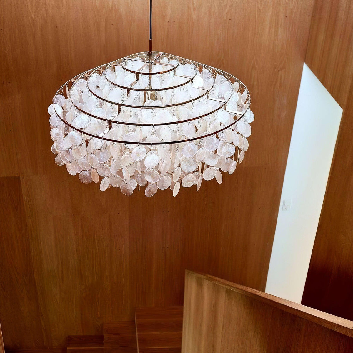 Elios Elegant Capiz Shell Chandelier-Neutral Decor