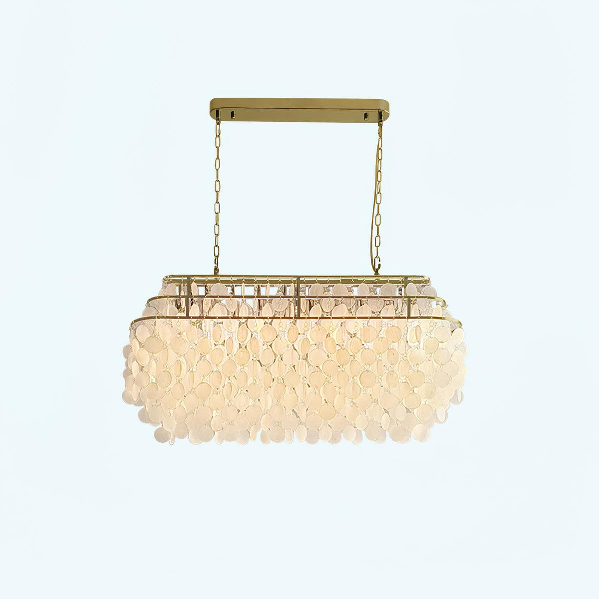 Elios Elegant Capiz Shell Chandelier-Neutral Decor
