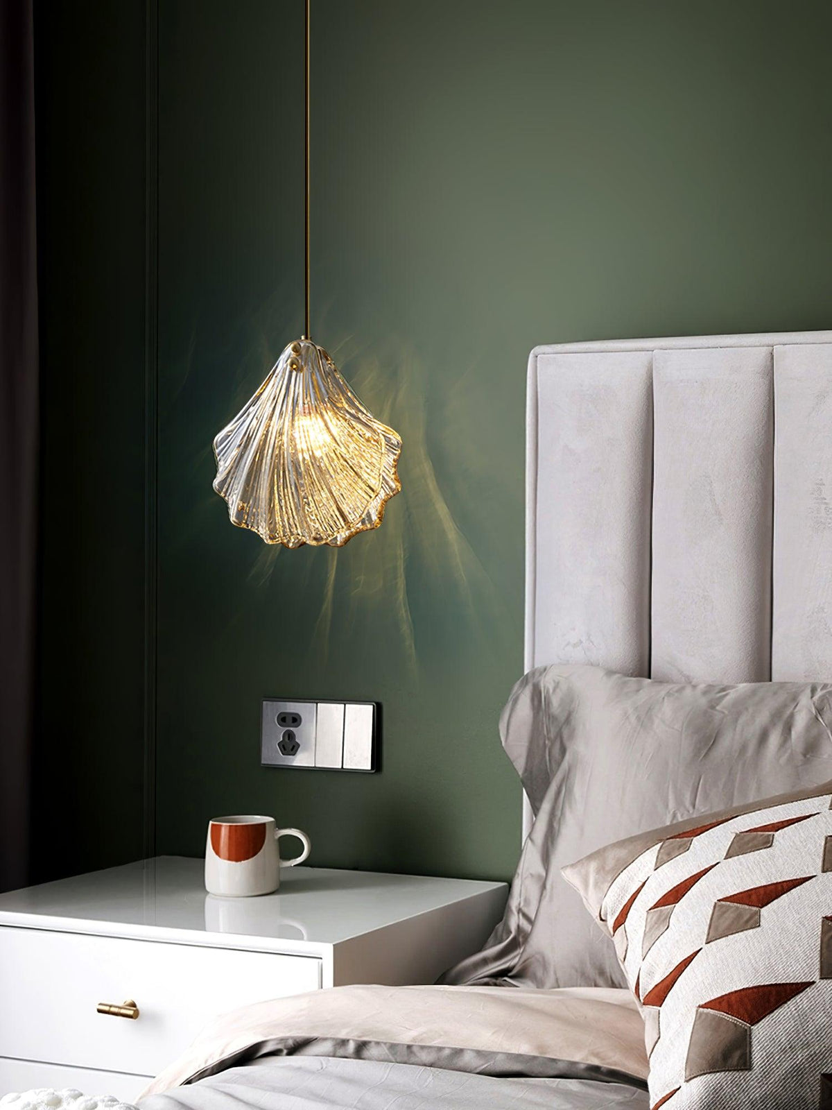 Solise Suspension Mini Swag en Verre Coquillage Art Nordic