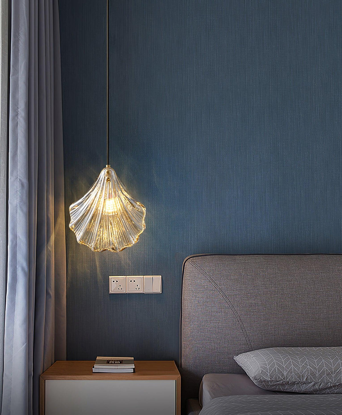 Solise Suspension Mini Swag en Verre Coquillage Art Nordic