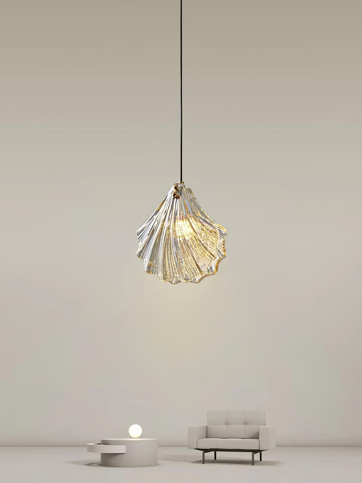 Solise Suspension Mini Swag en Verre Coquillage Art Nordic
