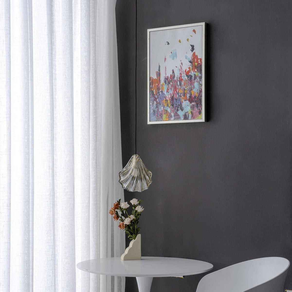 Solise Suspension Mini Swag en Verre Coquillage Art Nordic