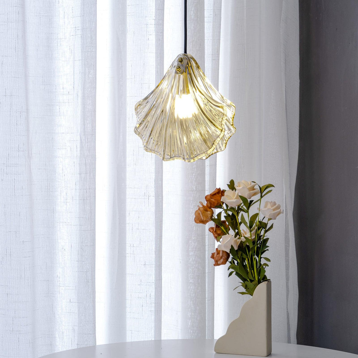 Solise Suspension Mini Swag en Verre Coquillage Art Nordic