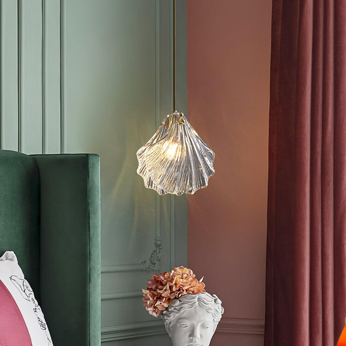 Solise Suspension Mini Swag en Verre Coquillage Art Nordic