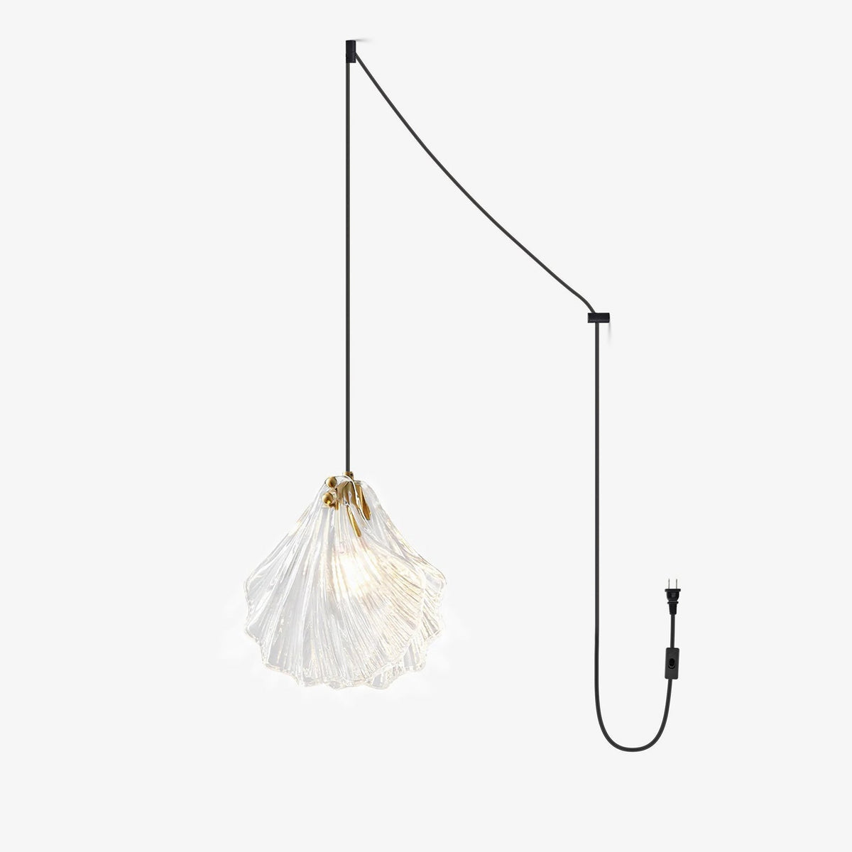Solise Suspension Mini Swag en Verre Coquillage Art Nordic