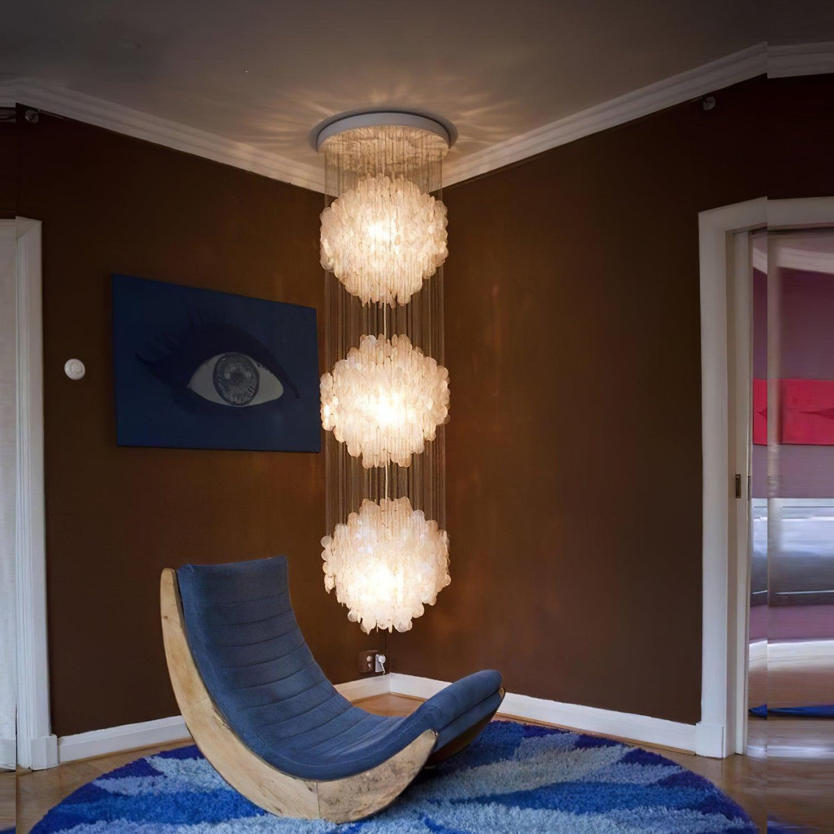 Idoris Lustre Métallique Postmoderne de Luxe en Cascade