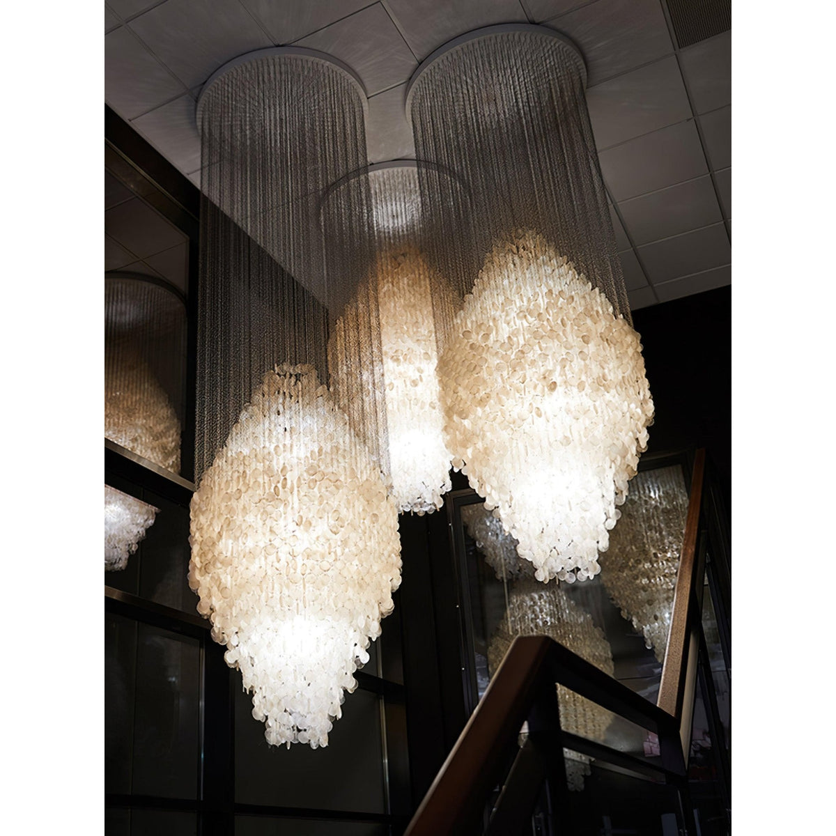 Idoris Lustre Métallique Postmoderne de Luxe en Cascade