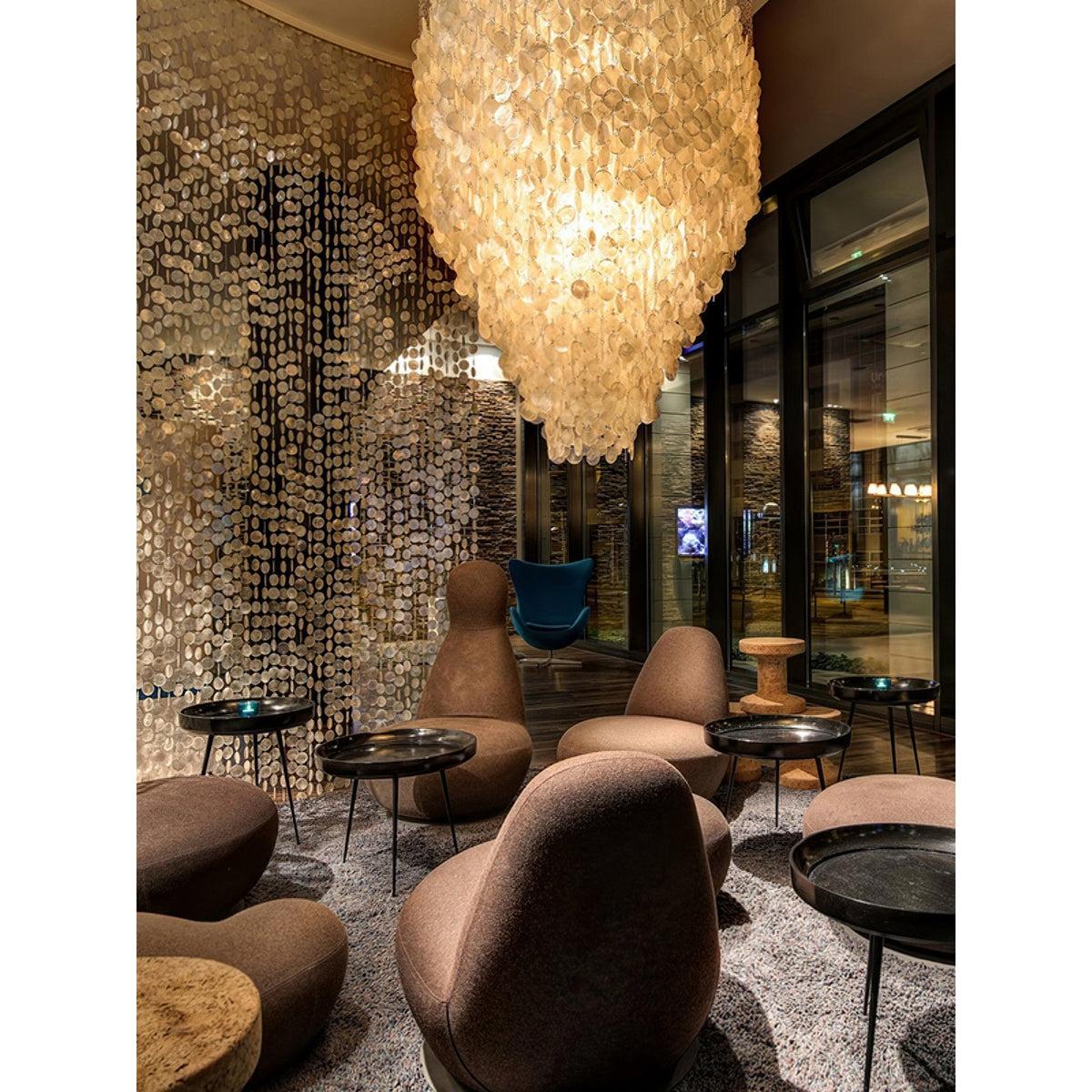 Idoris Lustre Métallique Postmoderne de Luxe en Cascade