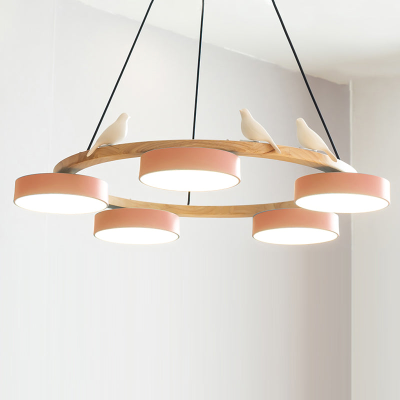 Cliff Lustre Rond avec Oiseau