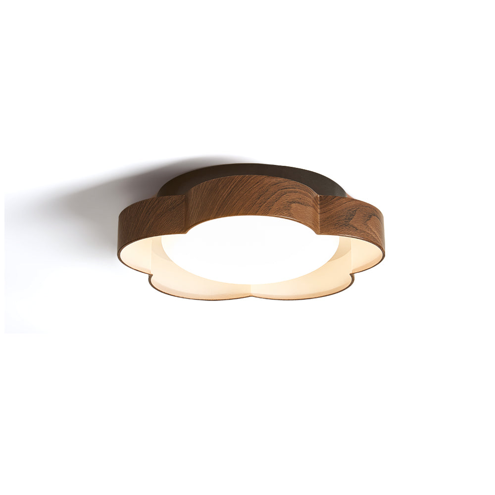 Sika Ceiling Lamp in Walnut & Black finish, angled view.
