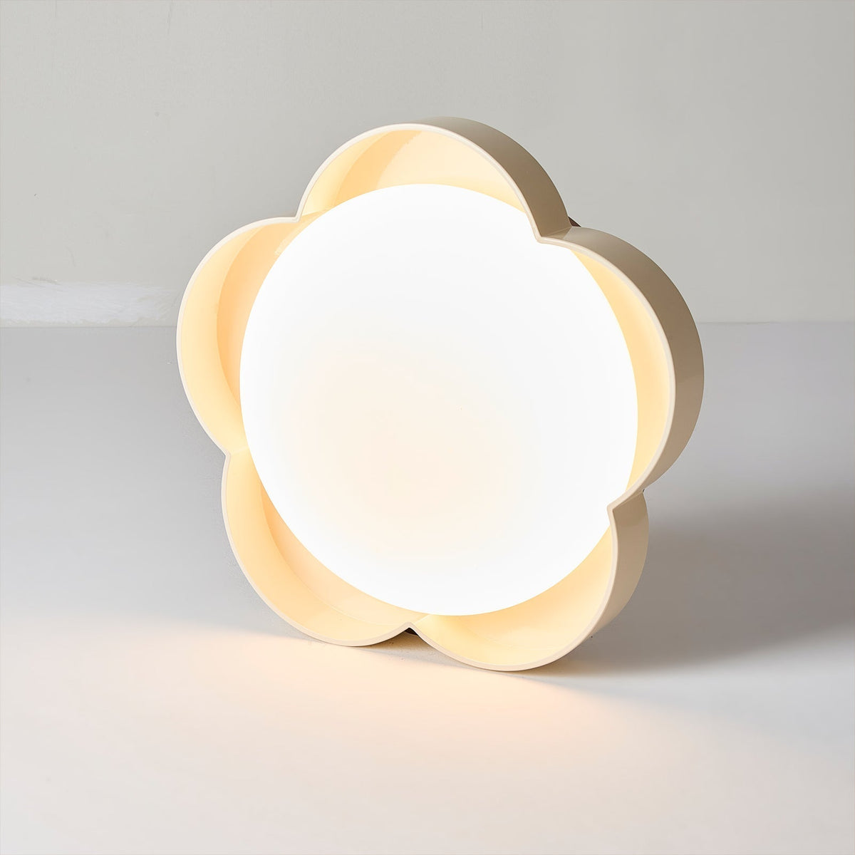Close-up of the wood texture on the Walnut & Black Sika Ceiling Lamp.
