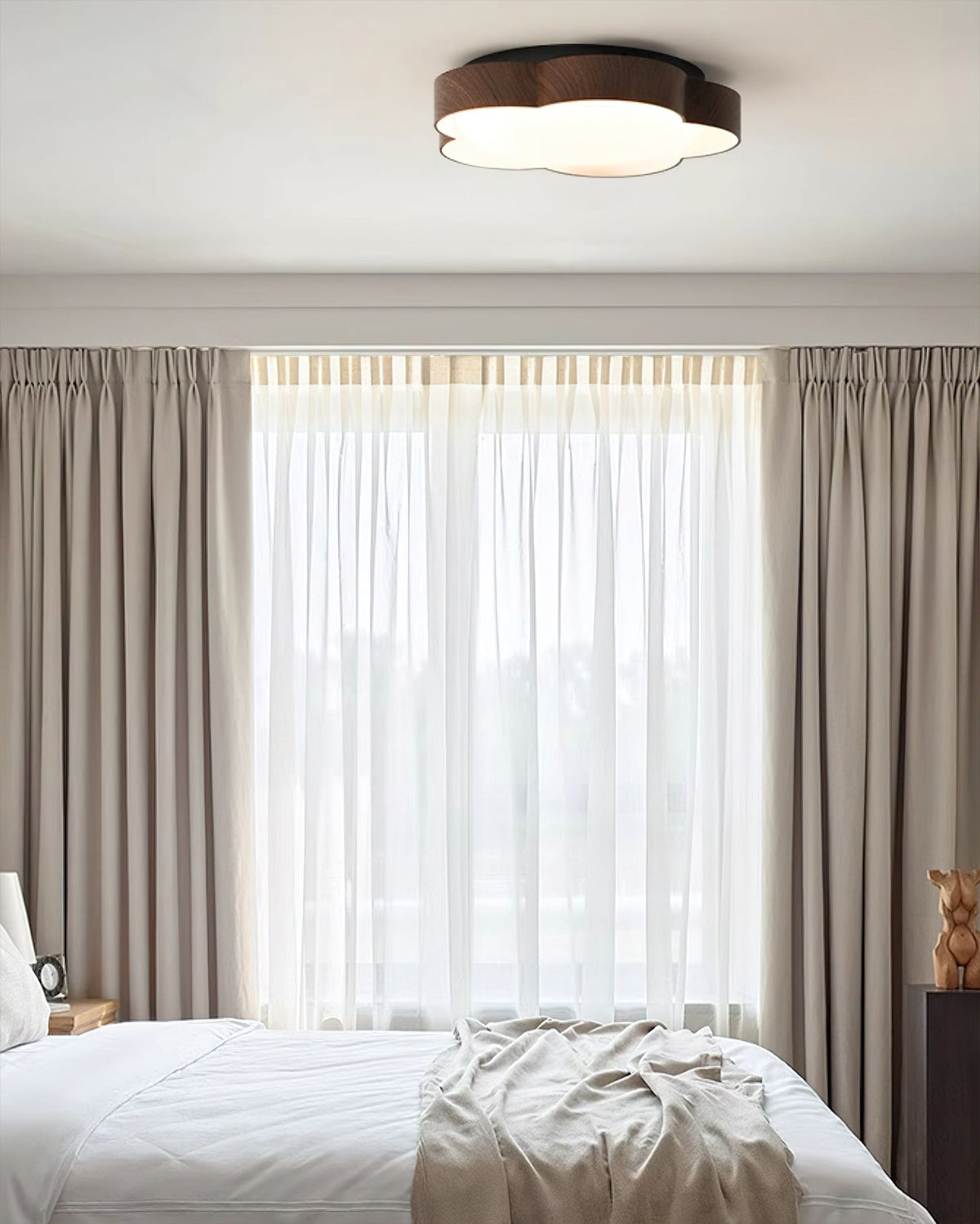 Beige & Orange Sika Ceiling Lamp, turned off to show color detail.