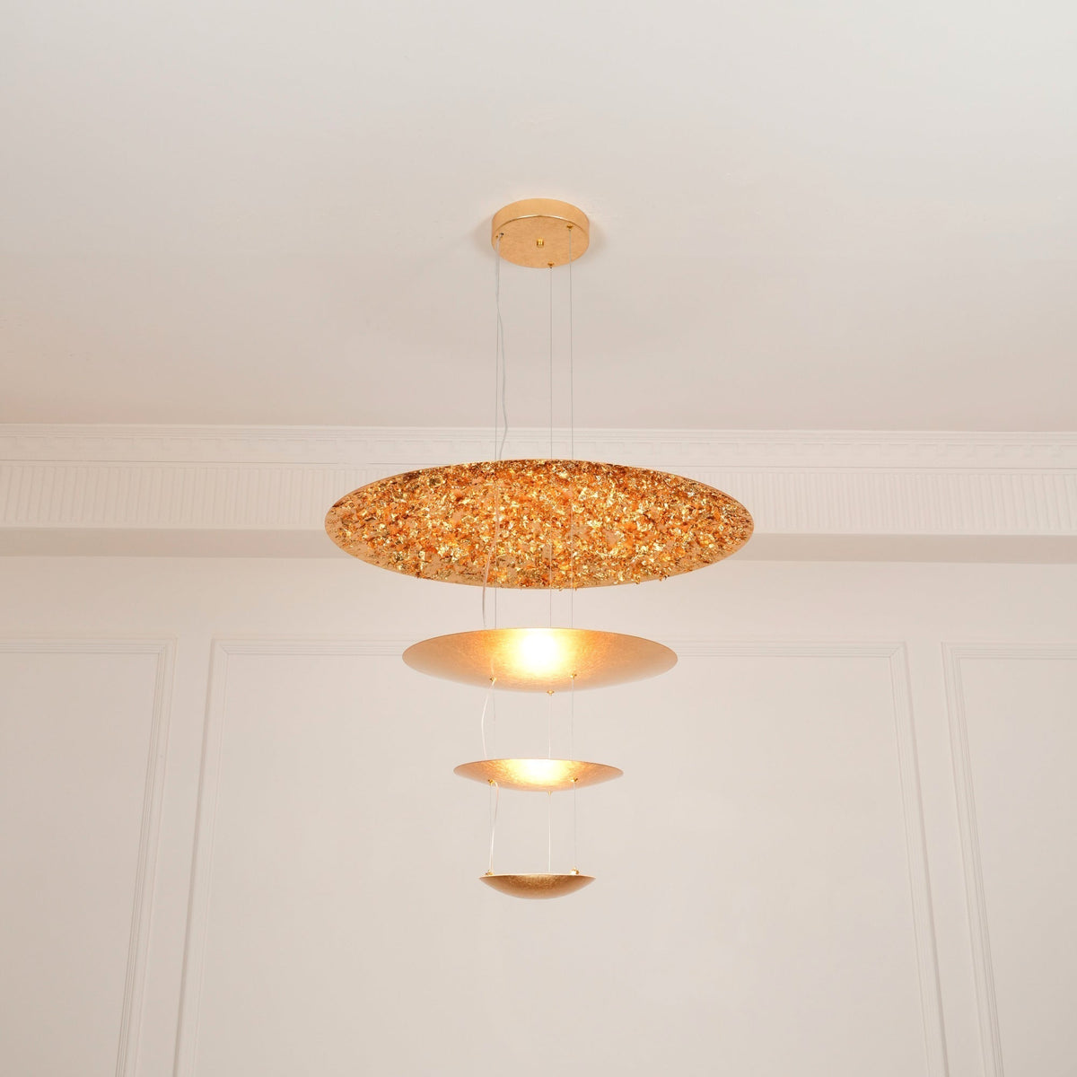 Doriel Suspension Feuilles Or Étagées