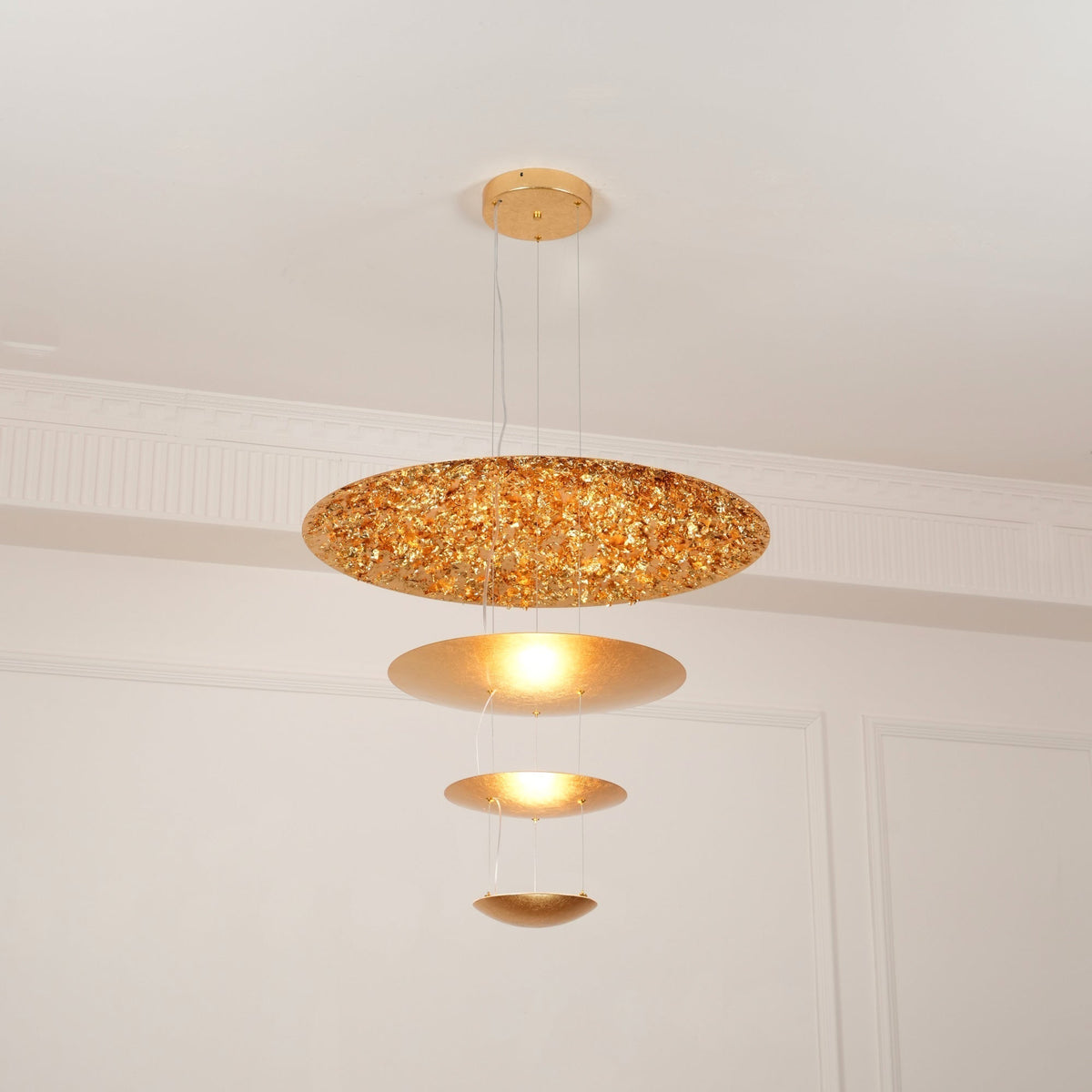 Doriel Suspension Feuilles Or Étagées