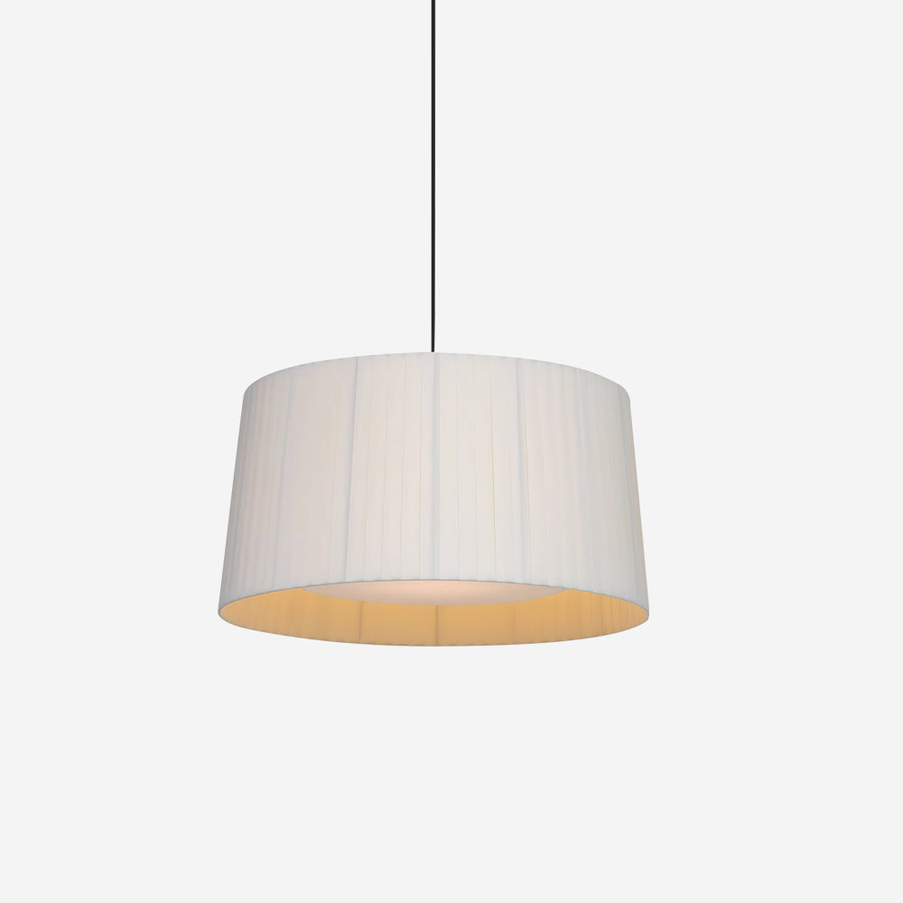 Pendant Light Pleated Fabric Drum-Neutral Decor