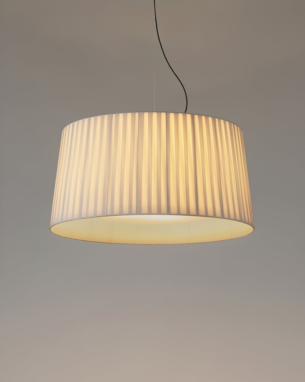 Pendant Light Pleated Fabric Drum-Neutral Decor