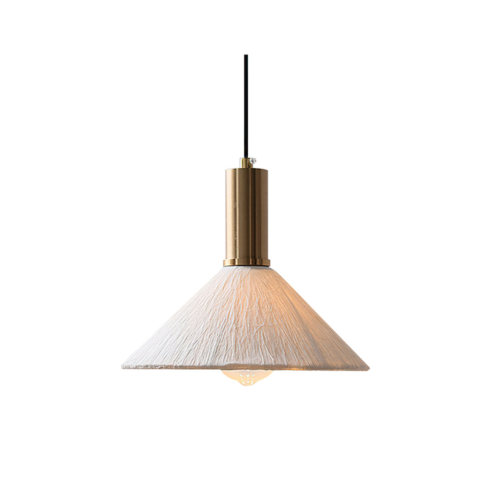 Siya Pendant Light with crinkled paper shade against a neutral background.