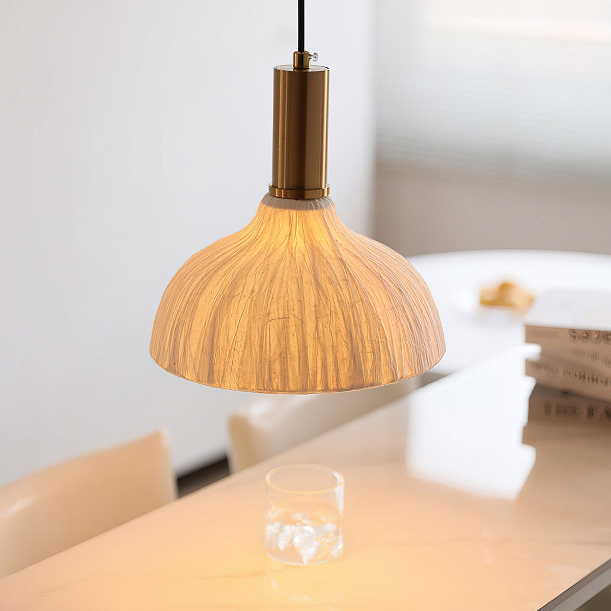 Siya Pendant Light, Model B, showcasing its rounded form.