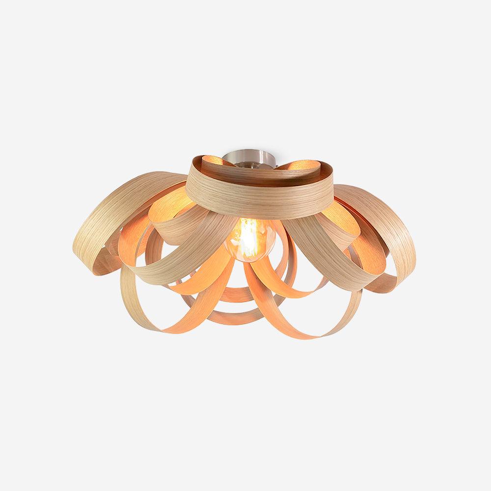 Veylo Wooden Ribbon Ceiling Lamp-Neutral Decor