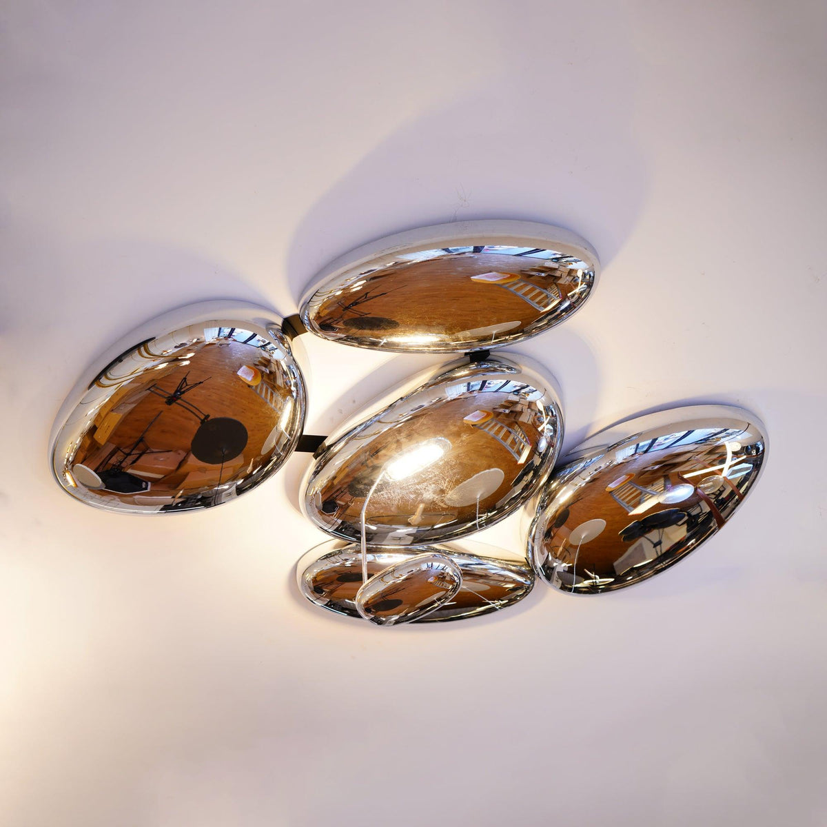 Brinona Plafonnier Chrome Pebble Moderne