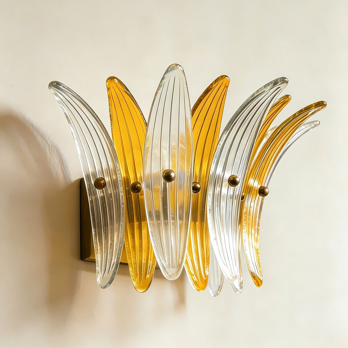 Top-down view showcasing the botanical form of the Smeralda Wall Sconce.