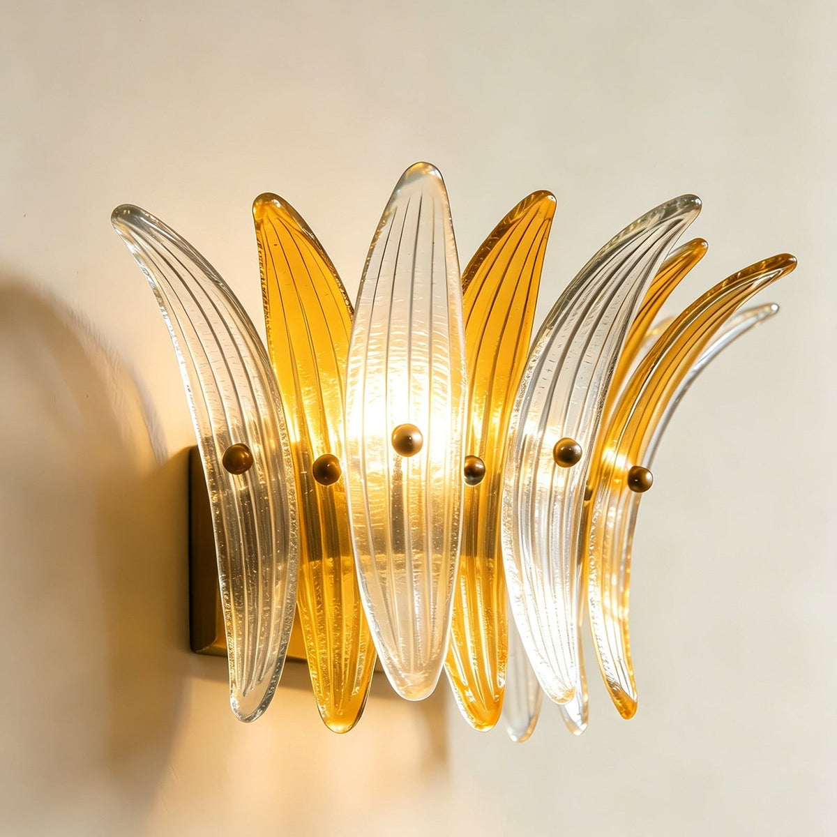 Smeralda Wall Sconce shown unlit to display the detailed glass craftsmanship.