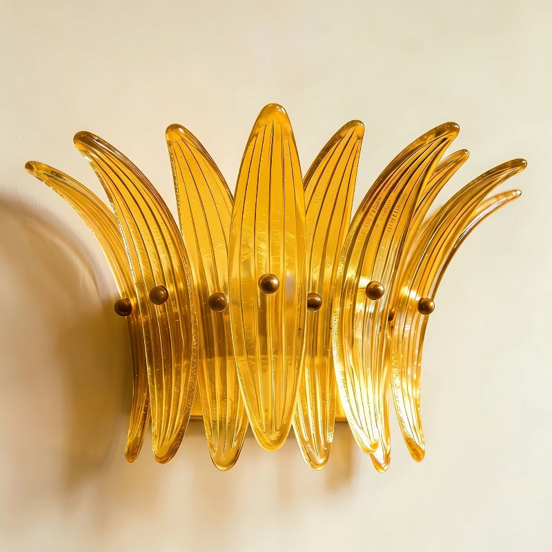 Close-up detail of the Gold finish on the Smeralda Wall Sconce.