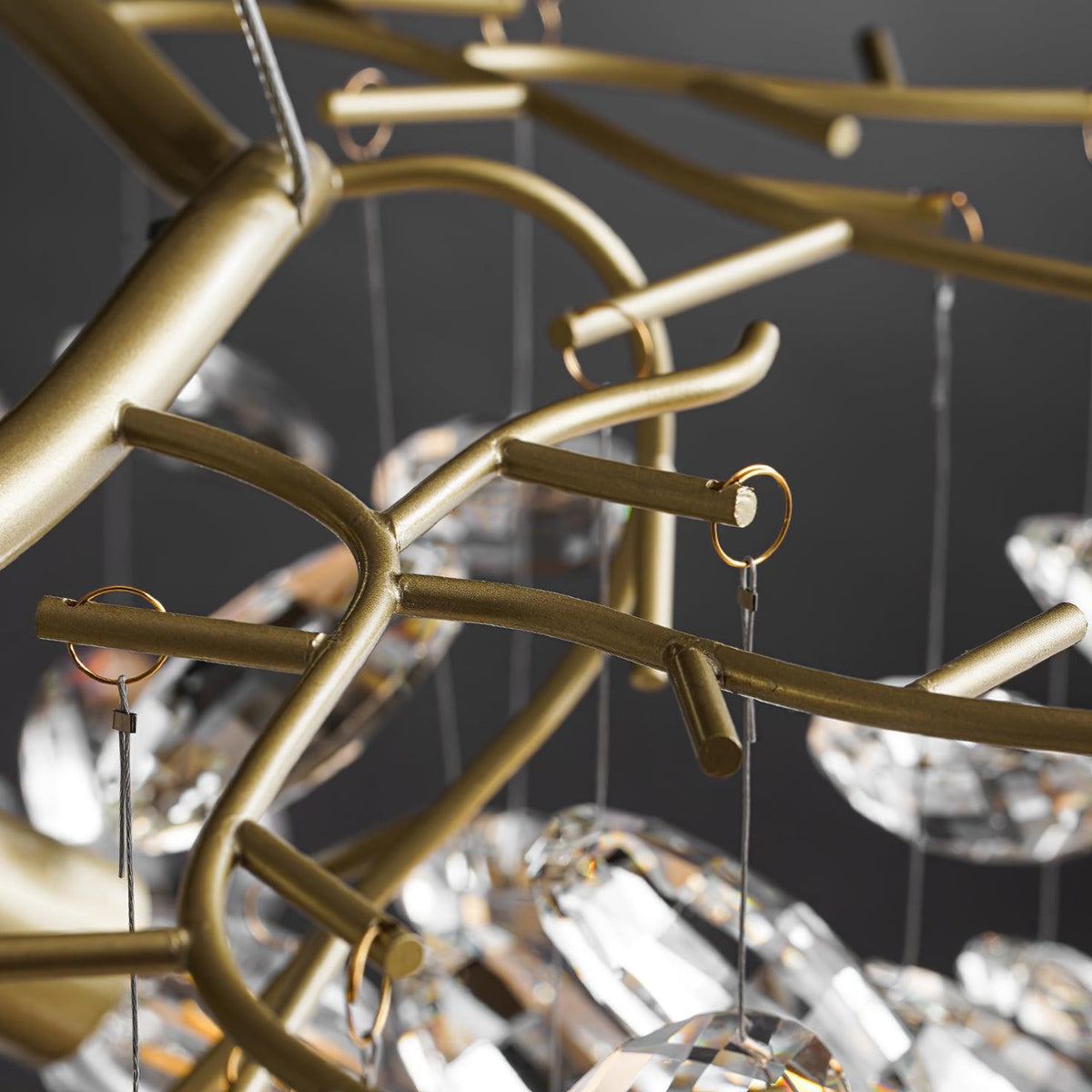 Talisse Lustre Cristal Branche Or LED