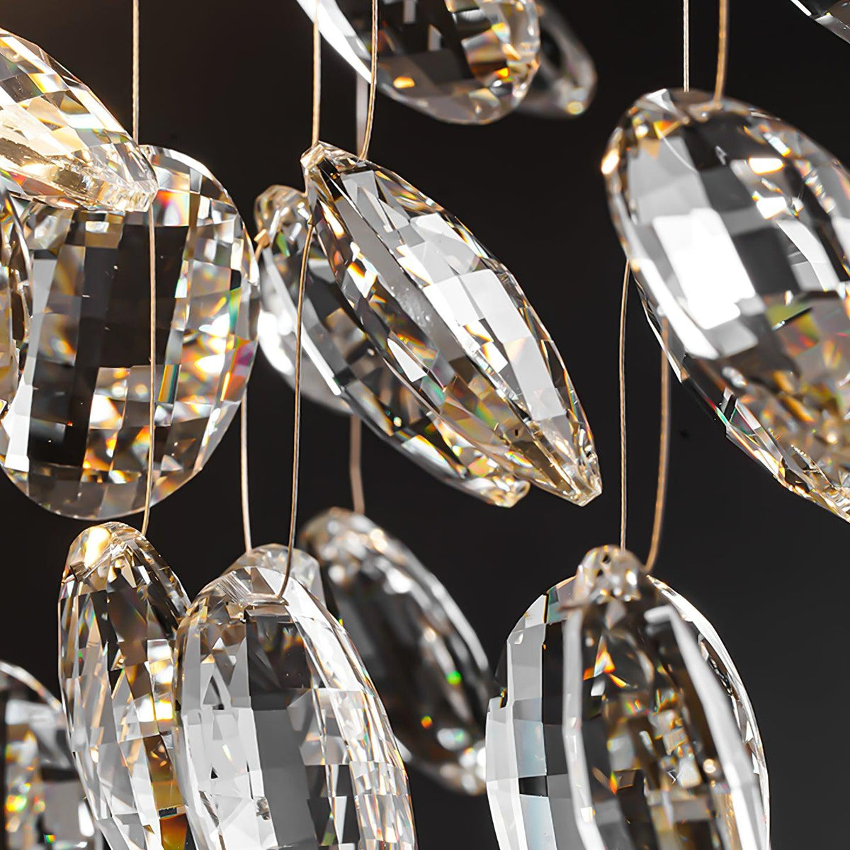 Talisse Lustre Cristal Branche Or LED