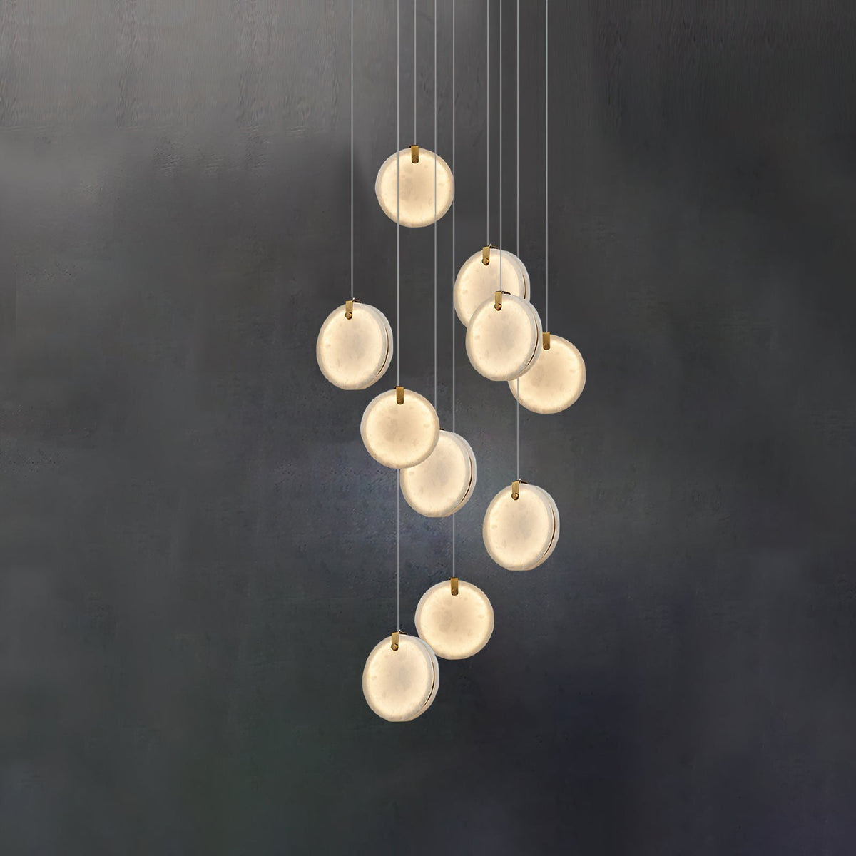 Utalionis Moderne Minimaliste Laiton Albâtre Suspension