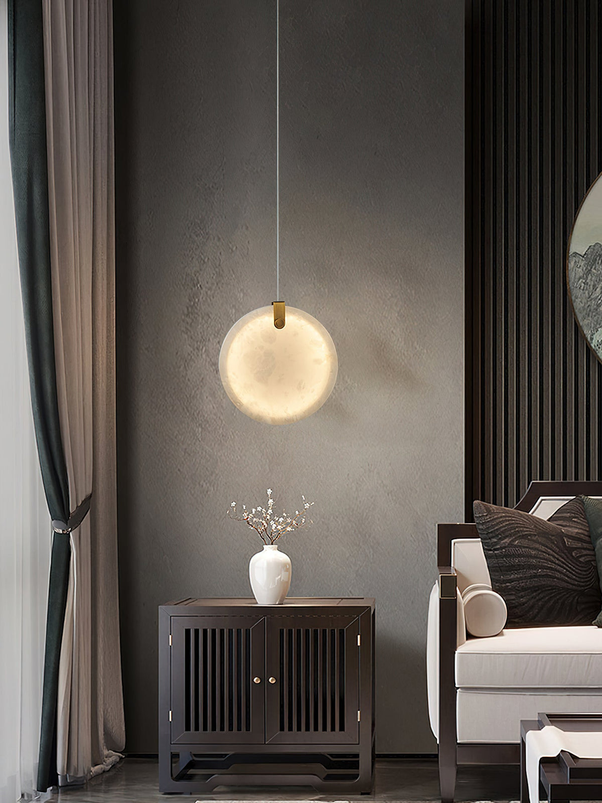 Utalionis Moderne Minimaliste Laiton Albâtre Suspension