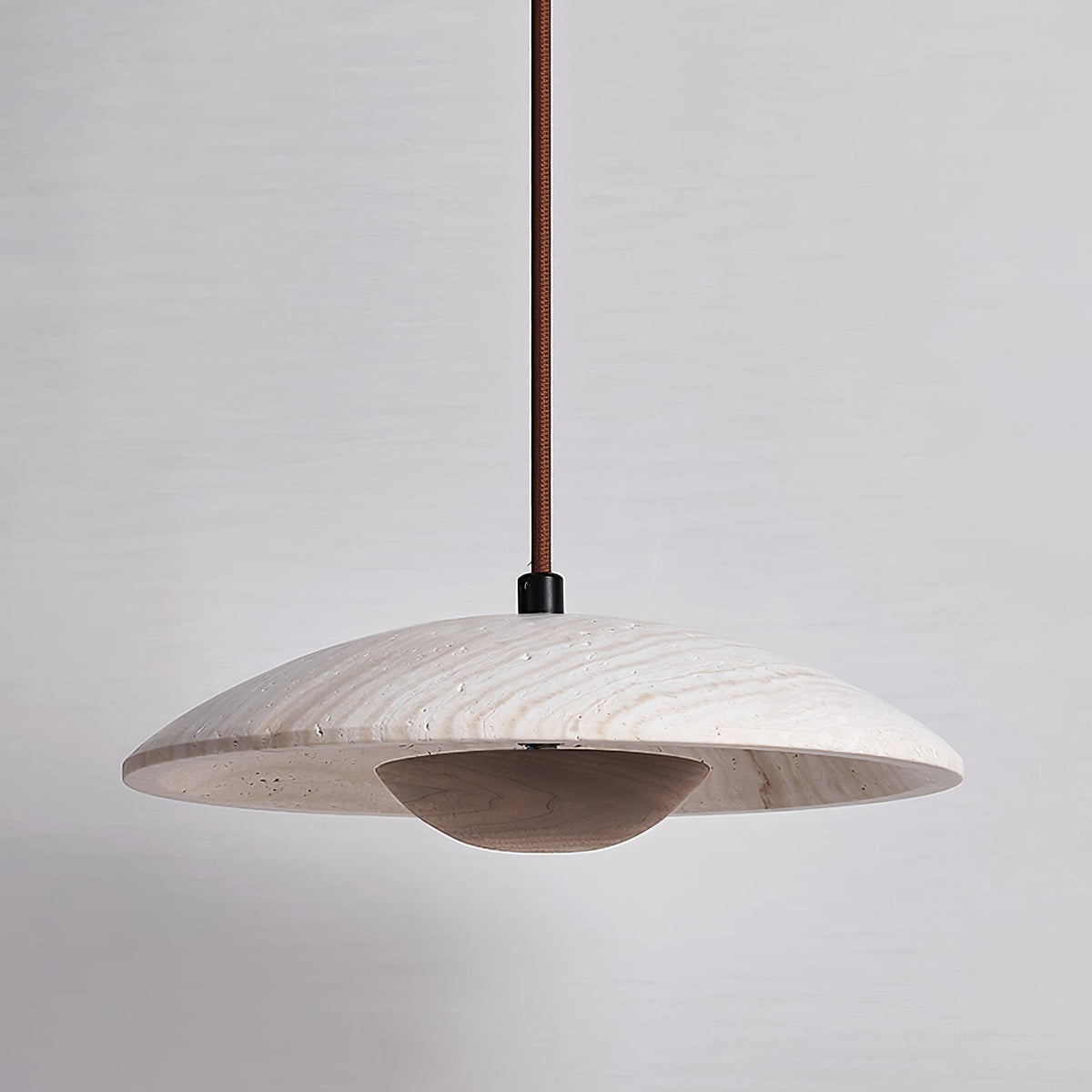 Deleria Large-Bord Travertin Pendentif Lumière