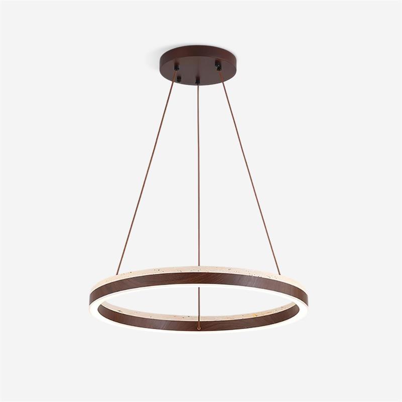 Loren Chandelier Travertine Geometry Ring-Neutral Decor