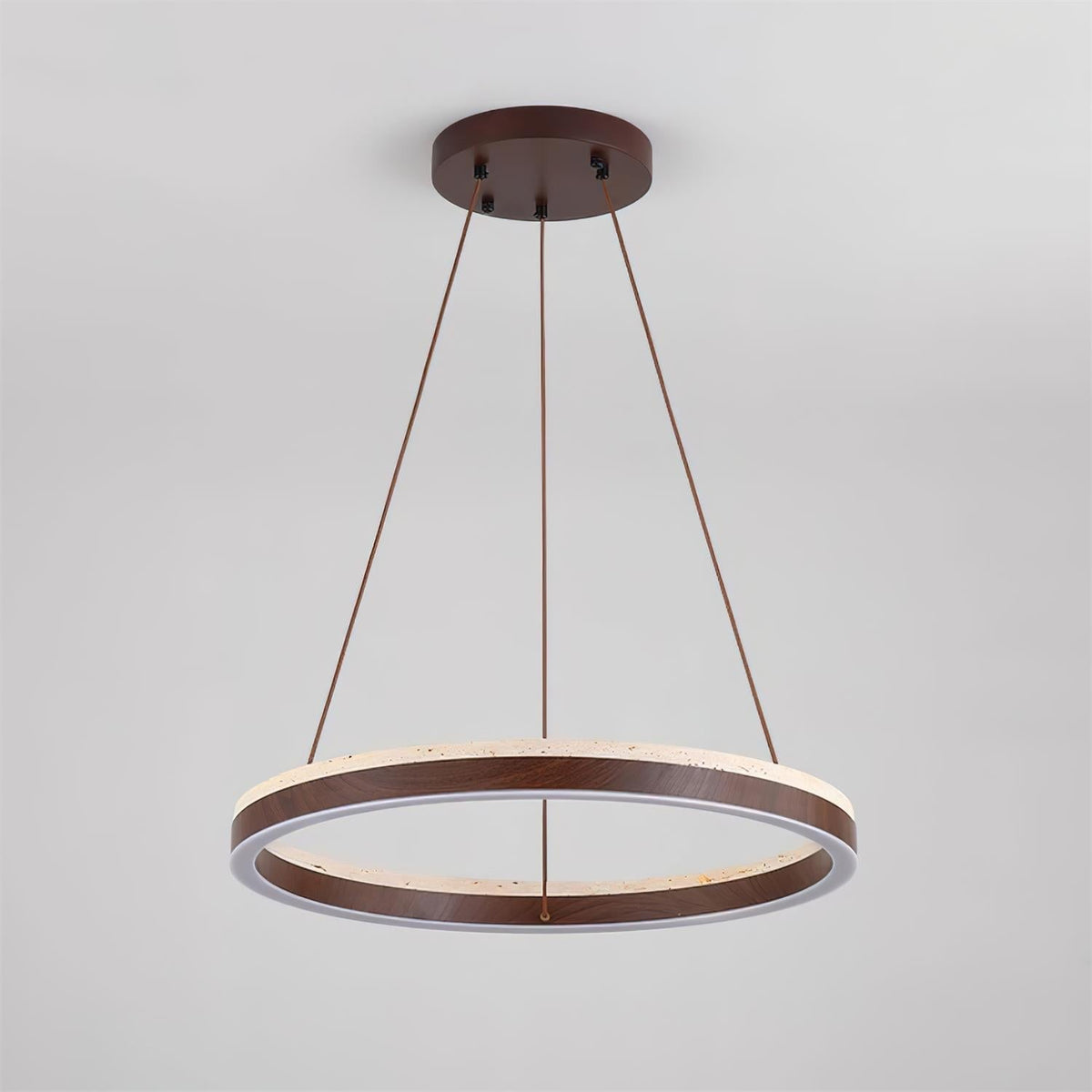 Loren Chandelier Travertine Geometry Ring-Neutral Decor