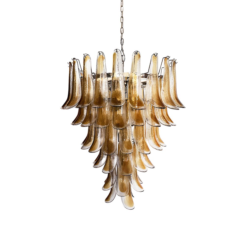 Soliana Lustre Ambre Verre Pétales Superposé Luxe